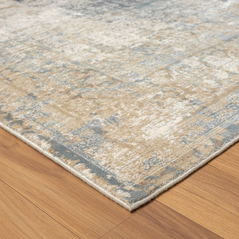 4' X 6' Beige and Gray Medallion Area Rug